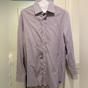 Charles Tyrwhitt purple gingham plaid shirt - 15.5, 33 extra slim fit